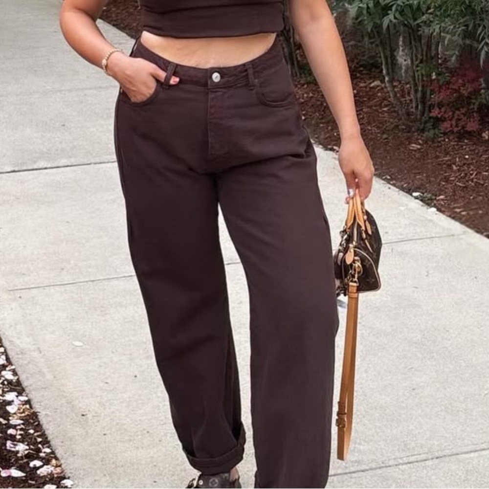 Zara Women's Dark Brown Jeans